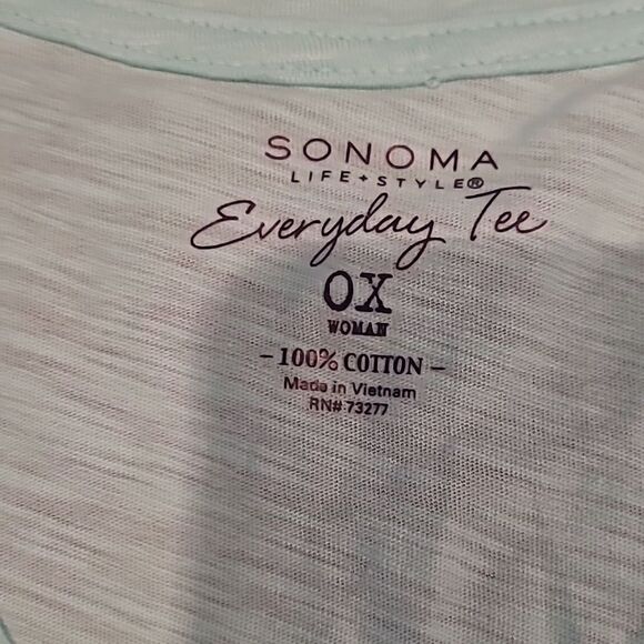 NWT Sonoma Blue Everyday Tee Vee Neck Tee Shirt - Picture 7 of 10